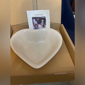 Longaberger Heart Shape Ceramic Bowl